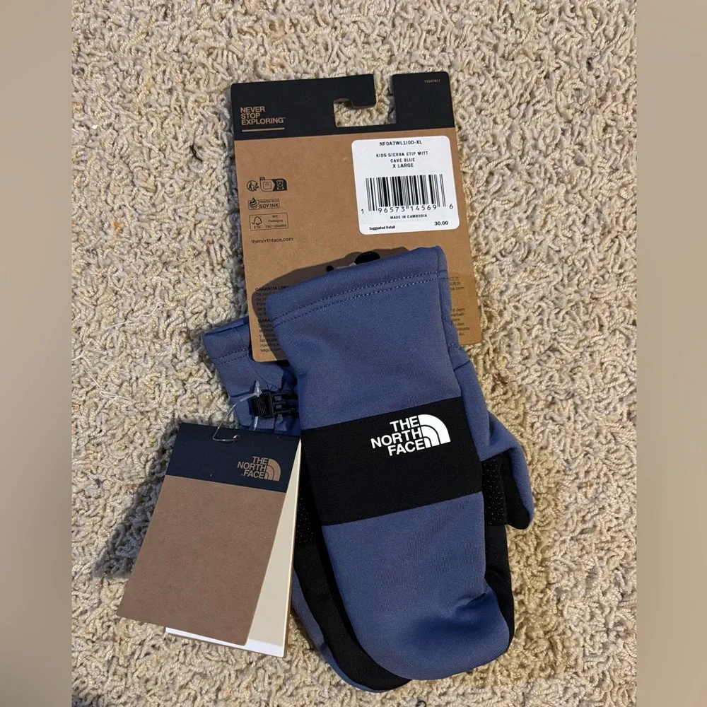 NORTH FACE SIERRA ETIP MITTENS, KIDS XL - Picture 5 of 5